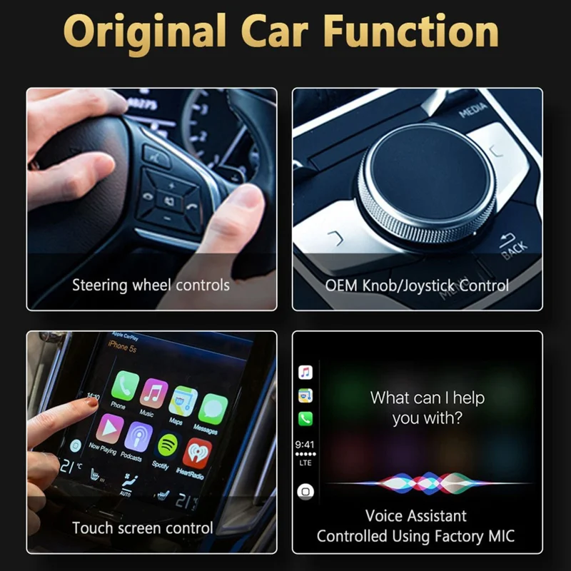 M65 Car Play AI Box Android 11 Bezprzewodowy Car Play / Android Auto Inteligentny Adapter 2GB+16GB - Czarny