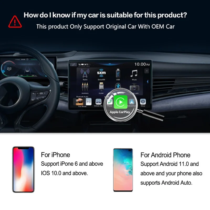M65 Car Play AI Box Android 11 Bezprzewodowy Car Play / Android Auto Inteligentny Adapter 2GB+16GB - Czarny