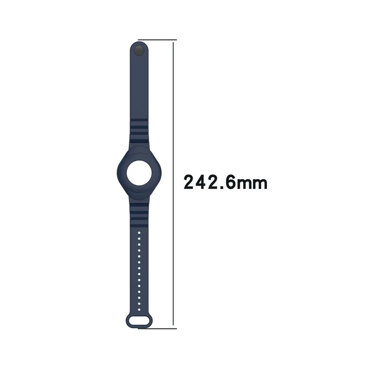 Anti-Lost Protective Cover Case Kids Elderly Silicone Bracelet Wristband Strap for Apple AirTag Tracker - Schwarz