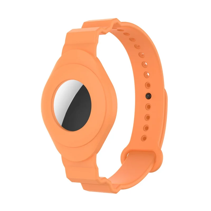 Anti-Lost Protective Cover Case Kids Elderly Silicone Bracelet Wristband Strap for Apple AirTag Tracker - Orange