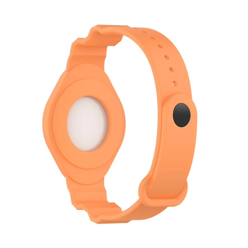 Anti-Lost Protective Cover Case Kids Elderly Silicone Bracelet Wristband Strap for Apple AirTag Tracker - Orange