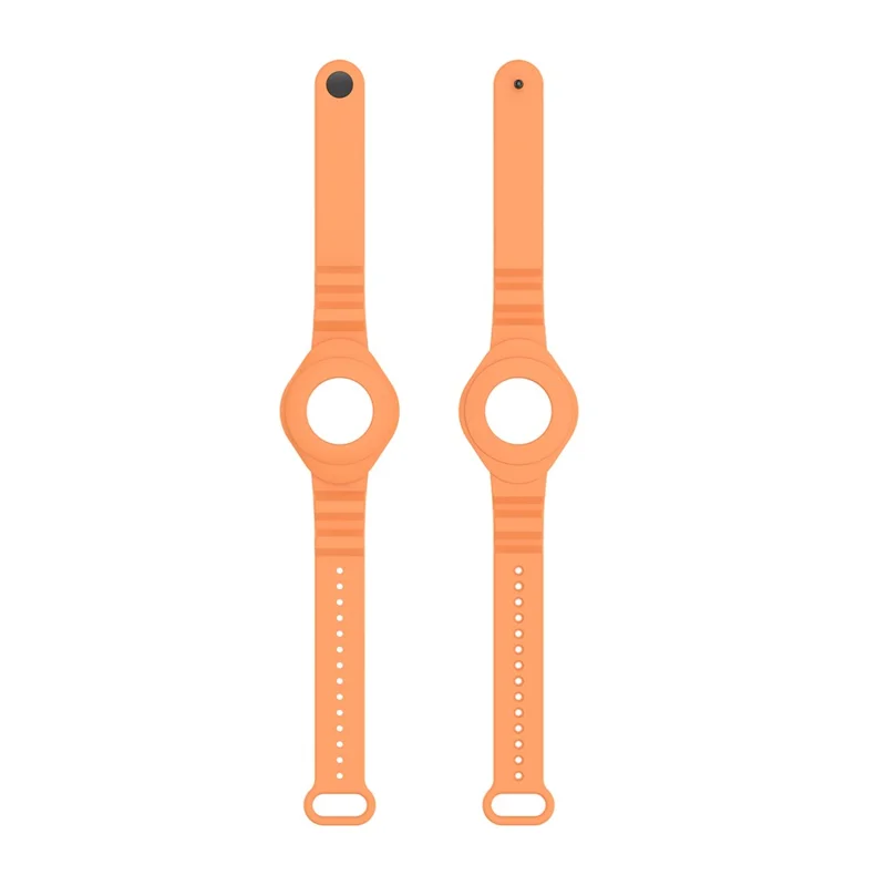 Anti-Lost Protective Cover Case Kids Elderly Silicone Bracelet Wristband Strap for Apple AirTag Tracker - Orange