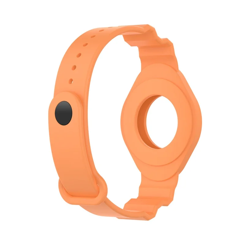 Anti-Lost Protective Cover Case Kids Elderly Silicone Bracelet Wristband Strap for Apple AirTag Tracker - Orange