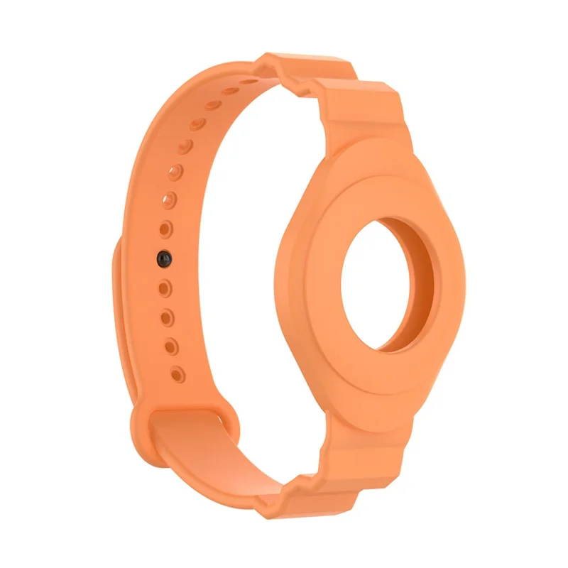 Anti-Lost Protective Cover Case Kids Elderly Silicone Bracelet Wristband Strap for Apple AirTag Tracker - Orange