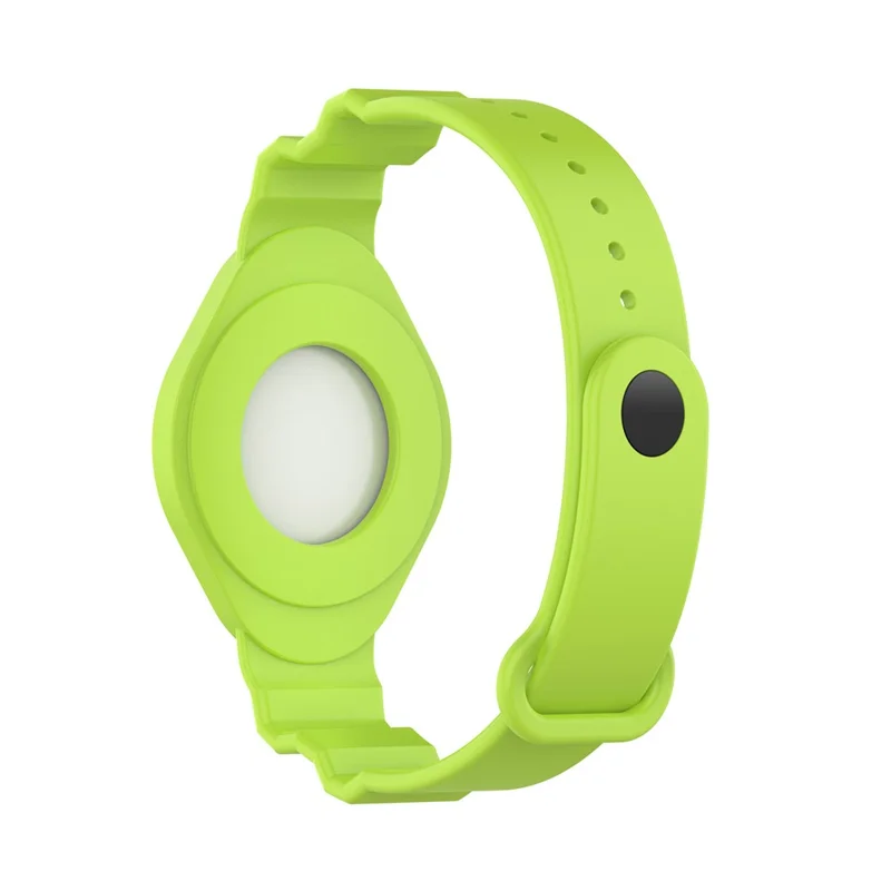 Anti-Lost Protective Cover Case Kids Elderly Silicone Bracelet Wristband Strap for Apple AirTag Tracker - Green