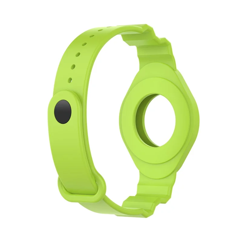 Anti-Lost Protective Cover Case Kids Elderly Silicone Bracelet Wristband Strap for Apple AirTag Tracker - Green