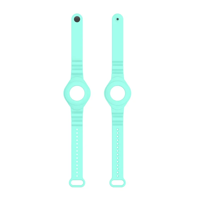 Anti-Lost Beskyttelsesdæksel Skalk Kids Ældre Silikone Armbånd Armbåndssnor til Apple AirTag Tracker - Cyan