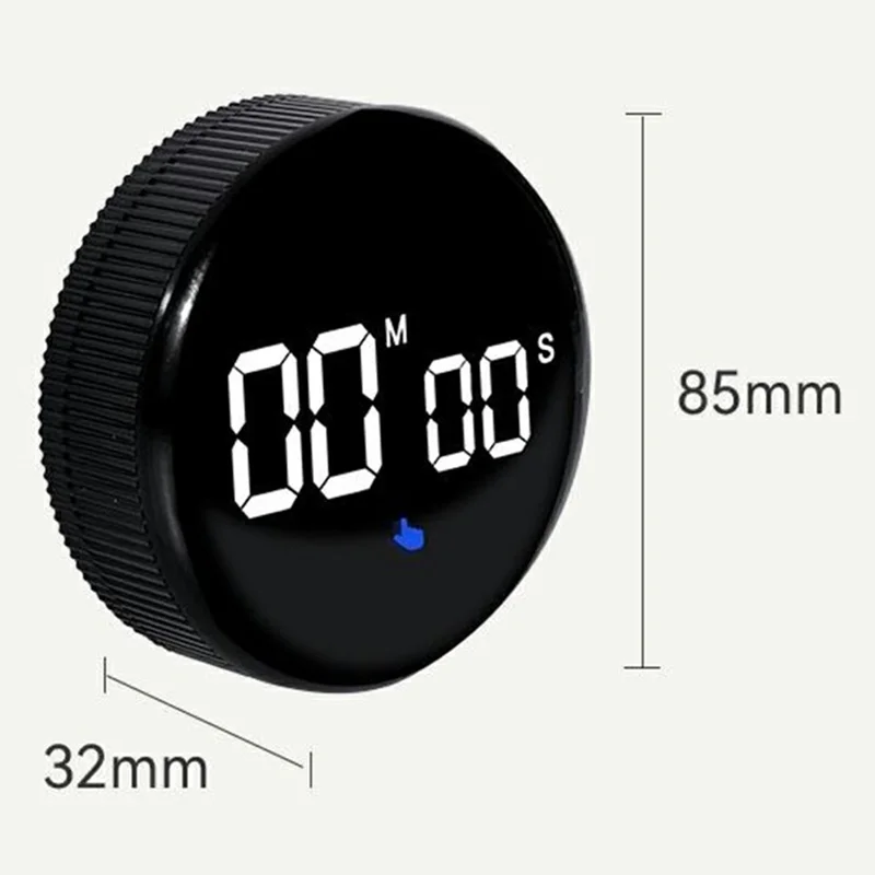 GS-302 Kitchen Timer Digital Countdown Clock Magnetic Rotating Electronic Stopwatch for Cooking / Fitness / Study - White