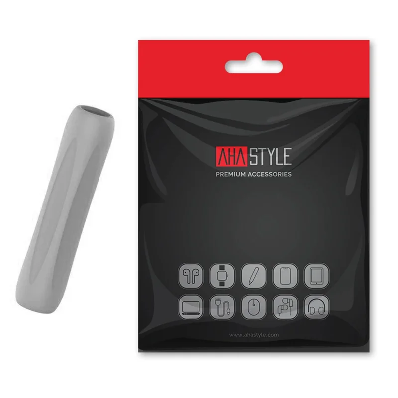 AHASTYLE PT113-1 Silicone Case for Apple Pencil (2nd Generation)  /  Pencil (1st Generation) Grip Sleeve Stylus Protective Cover - Grey