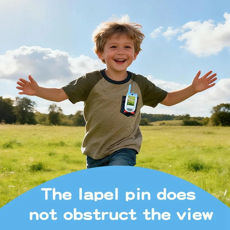 LK-028 1 Pair 2.0 Inch HD Screen Video Intercom Walkie Talkie for Kids Clip On 2.4G Wireless Communication Device - Pink+Blue