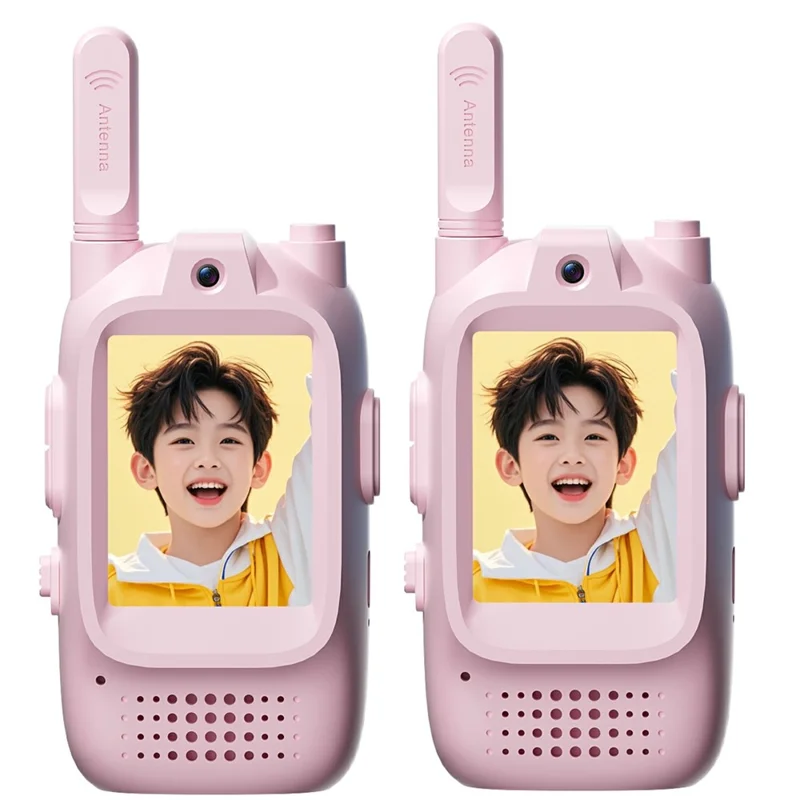 M5 2 Stück / Set 2,0-Zoll-Farbdisplay Kinder-Video-Sprechfunkgerät, drahtloses Kommunikationsgerät für Kinder - Rosa+Rosa