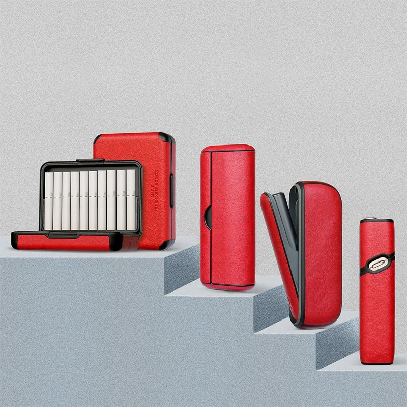 Custodia protettiva in ecopelle PC per IQOS ILUMA Prime / ILUMA I Prime, copertura antiurto - Rosso