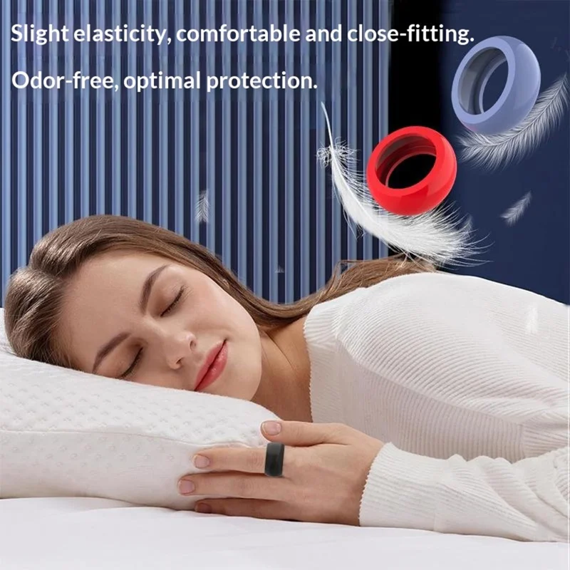 Size S Ring Silicone Cover for Ultrahuman Ring AIR Protective Case, Fit Ring Sizes 5 / 6 / 7 - Black