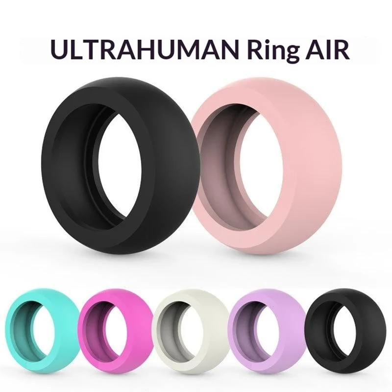Size M Ring Silicone Cover for Ultrahuman Ring AIR Protective Case, Fit Ring Sizes 8 / 9 / 10 - Black