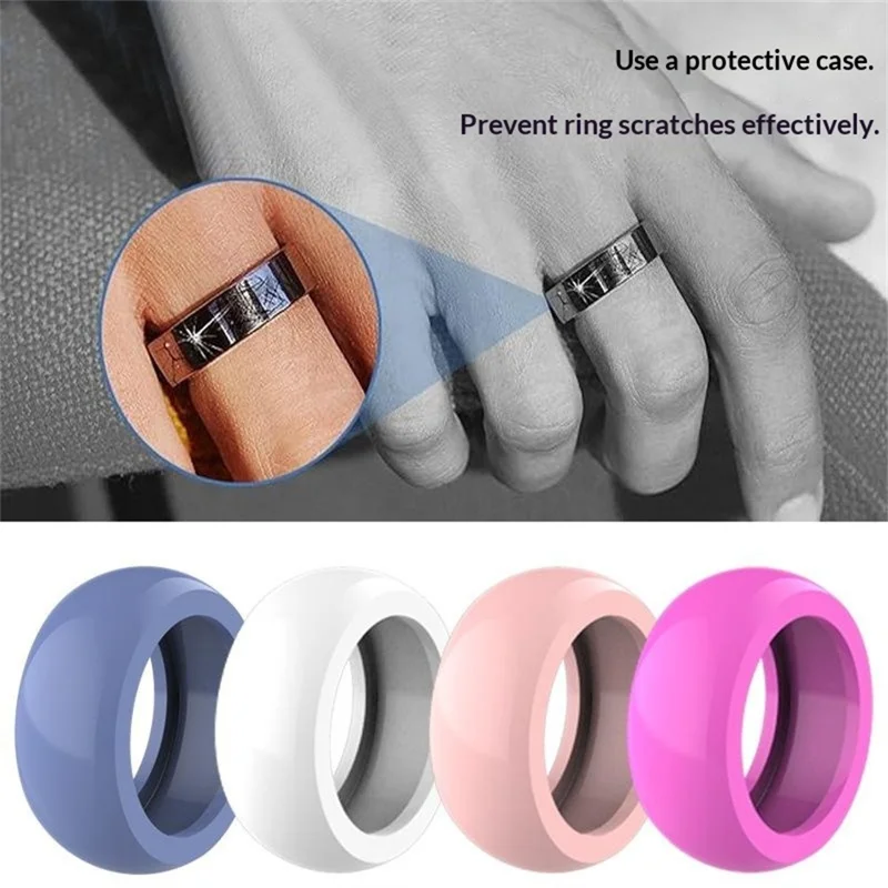 Size M Ring Silicone Cover for Ultrahuman Ring AIR Protective Case, Fit Ring Sizes 8 / 9 / 10 - Black