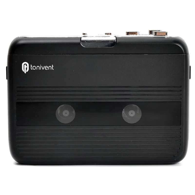 TONIVENT TON007B Kassetteafspiller Bluetooth-kompatibel FM-radio Mini bærbar båndafspiller med 3,5 mm hovedtelefonstik - Sort