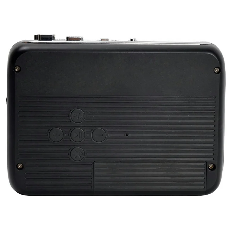 TONIVENT TON007B Kassetteafspiller Bluetooth-kompatibel FM-radio Mini bærbar båndafspiller med 3,5 mm hovedtelefonstik - Sort
