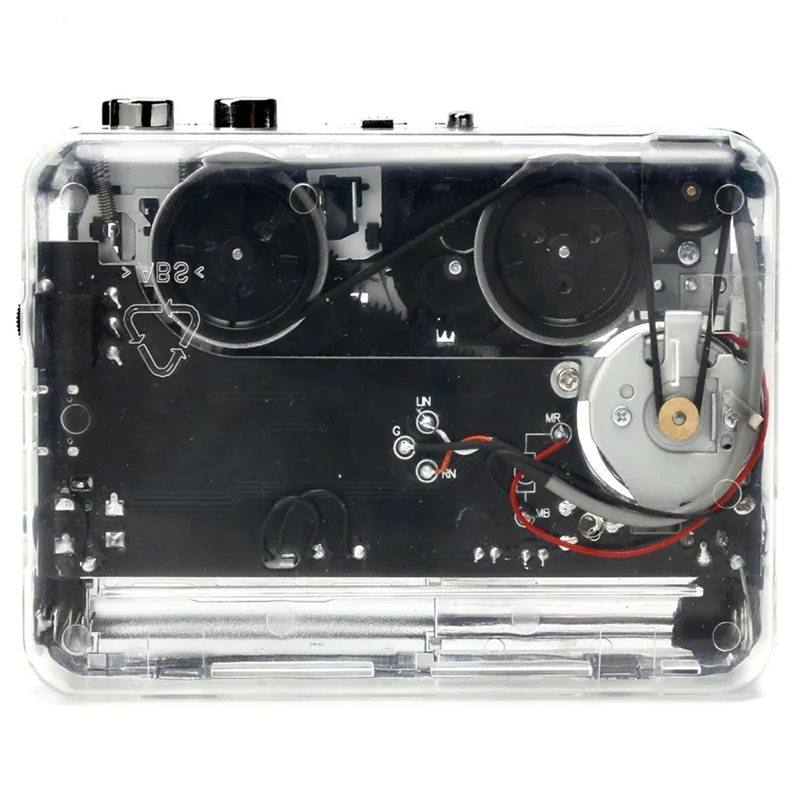 TON010 Portable Cassette Player Tape to MP3 Audio Converter with 3.5mm Headphone Jack - Transparent