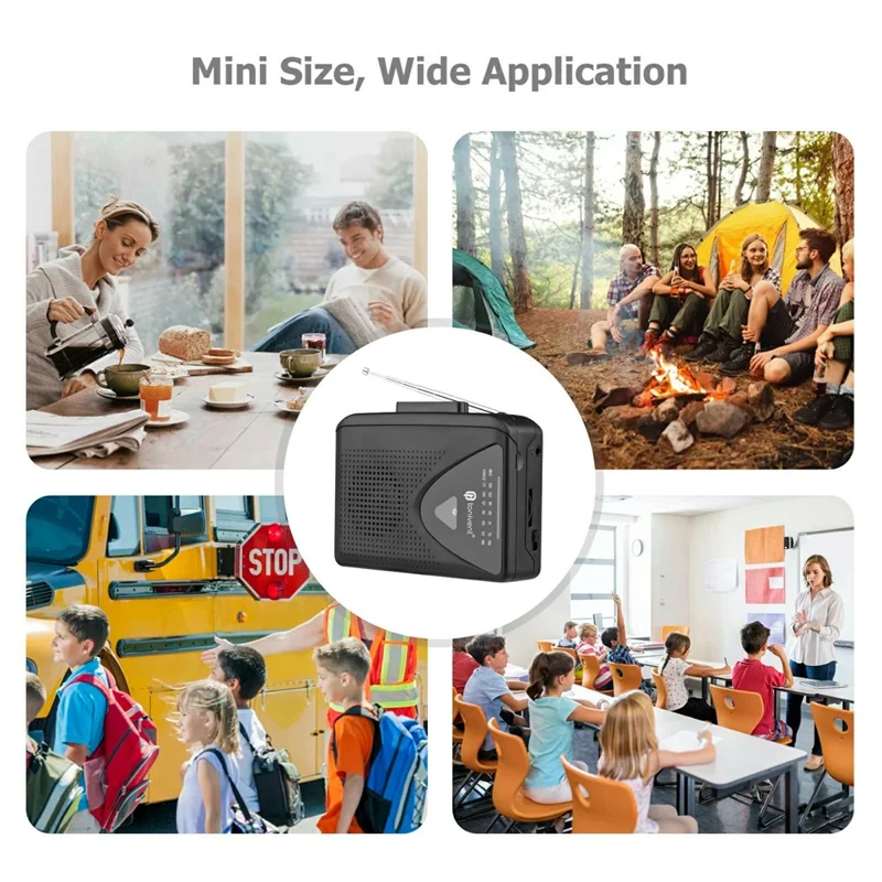 TONIVENT TON009 Retro Portable Cassette Player Built-in Speaker FM / AM Radio with 3.5mm Headphone Jack