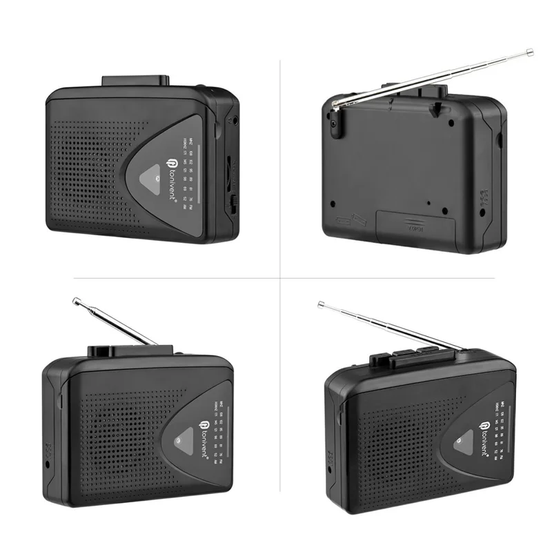 TONIVENT TON009 Retro Portable Cassette Player Built-in Speaker FM / AM Radio with 3.5mm Headphone Jack