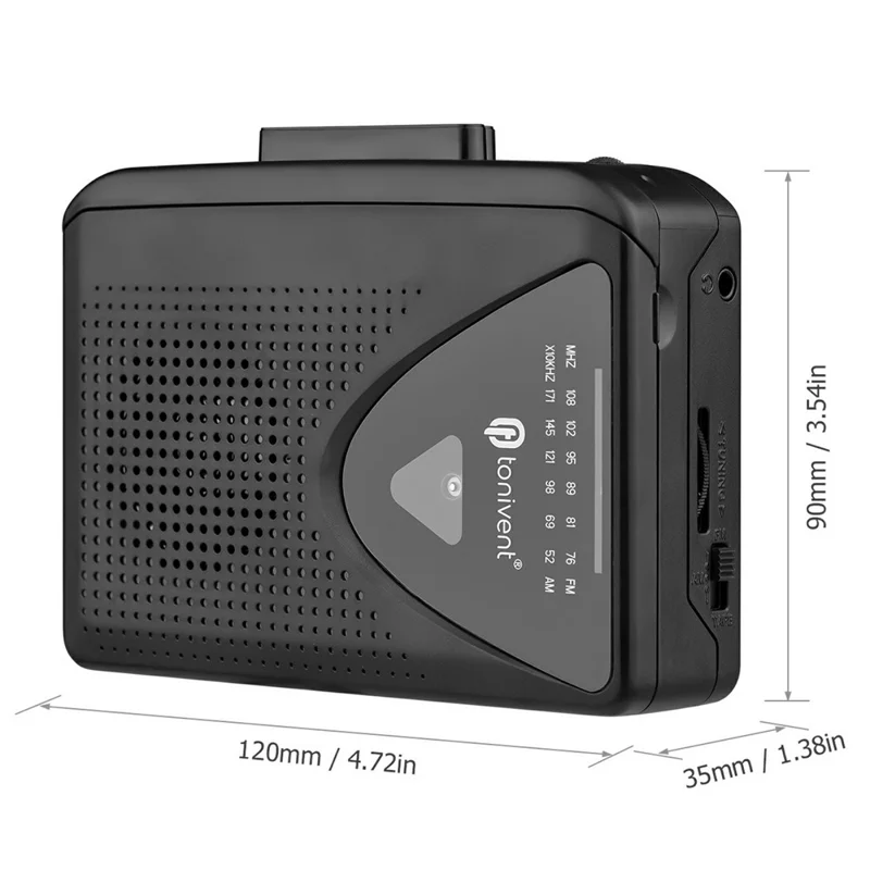 TONIVENT TON009 Retro Portable Cassette Player Built-in Speaker FM / AM Radio with 3.5mm Headphone Jack