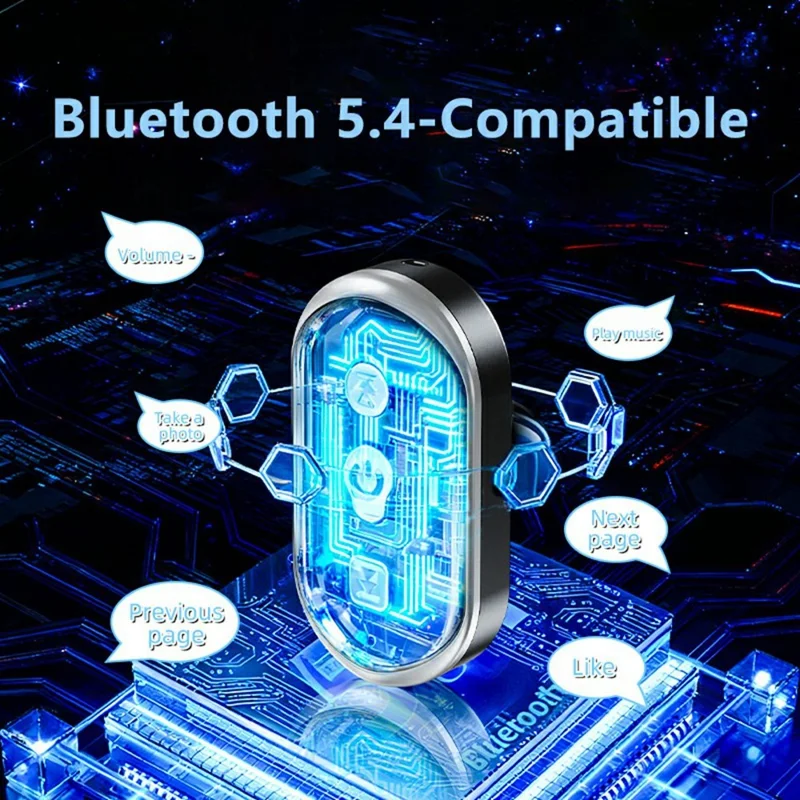 B3 Intelligent Voice Control Bluetooth-compatible Remote Shutter Controller Wireless Camera Remote - Black