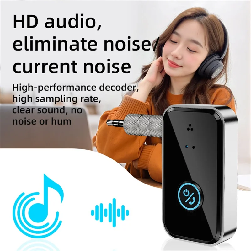 B4S 3.5mm Audio Adapter Wireless Transmitter Receiver Car BT 5.3 Device for Home / Car / Office - Black