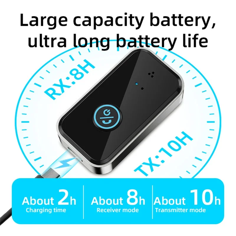 B4S 3.5mm Audio Adapter Wireless Transmitter Receiver Car BT 5.3 Device for Home / Car / Office - Black