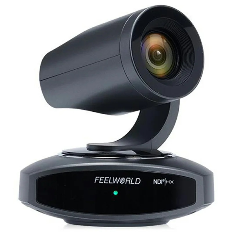 FEELWORLD NDI10X 10X Optical Zoom PTZ Camera 4K UHD AI Auto Tracking with PoE Support HDMI / USB / IP Output - US Plug