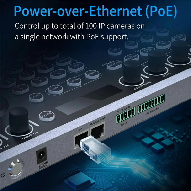 FEELWORLD KBC20 PTZ Camera Controller Precise Joystick Control Multiple Protocol PoE Powered Console - US Plug