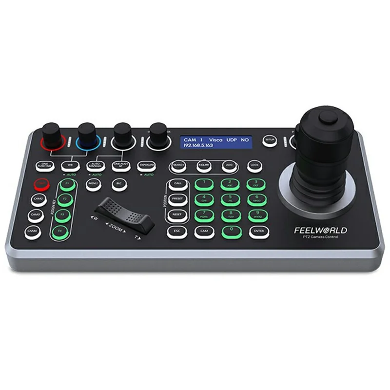 FEELWORLD KBC20N PTZ Camera Controller Joystick 4D Variable Speed with LCD Display Control Console - US Plug