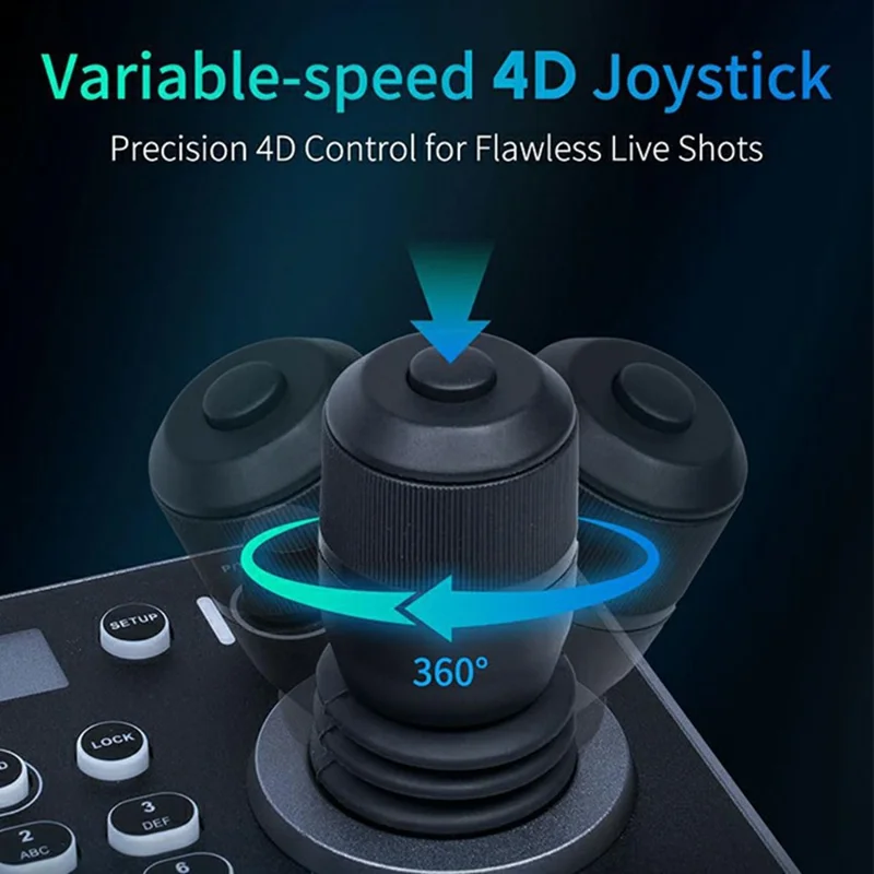 FEELWORLD KBC20N PTZ Camera Controller Joystick 4D Variable Speed with LCD Display Control Console - US Plug