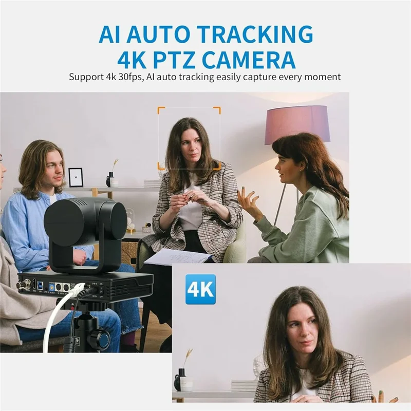 FEELWORLD UHD4K12X 12X Optical Zoom PTZ Camera 4K Ultra HD Network Video Camera with PoE Support - US Plug