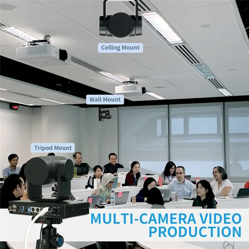 FEELWORLD UHD4K12X 12X Optical Zoom PTZ Camera 4K Ultra HD Network Video Camera with PoE Support - US Plug