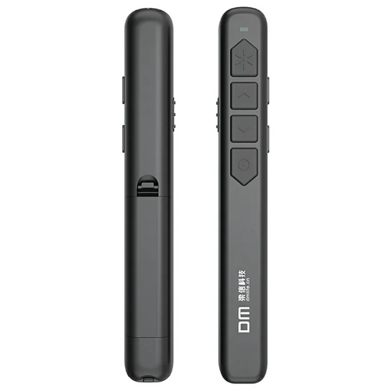 Stylo-pointeur DM PT001S avec télécommande sans fil pour présentation PPT, fonction lien hypertexte - Noir