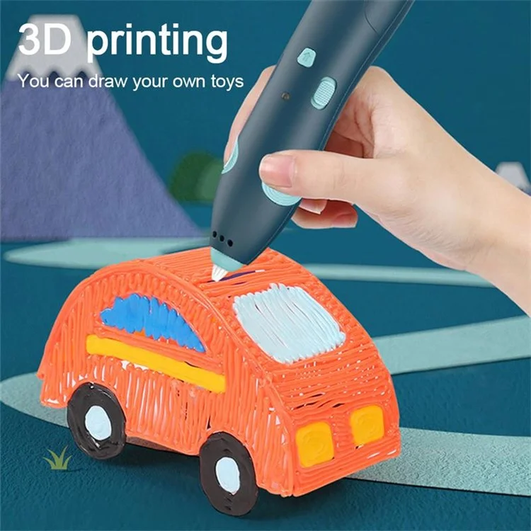 USB Rechargeable Low Temperature 3D Printing Pen DIY Creation Kids Drawing Toy - Purple