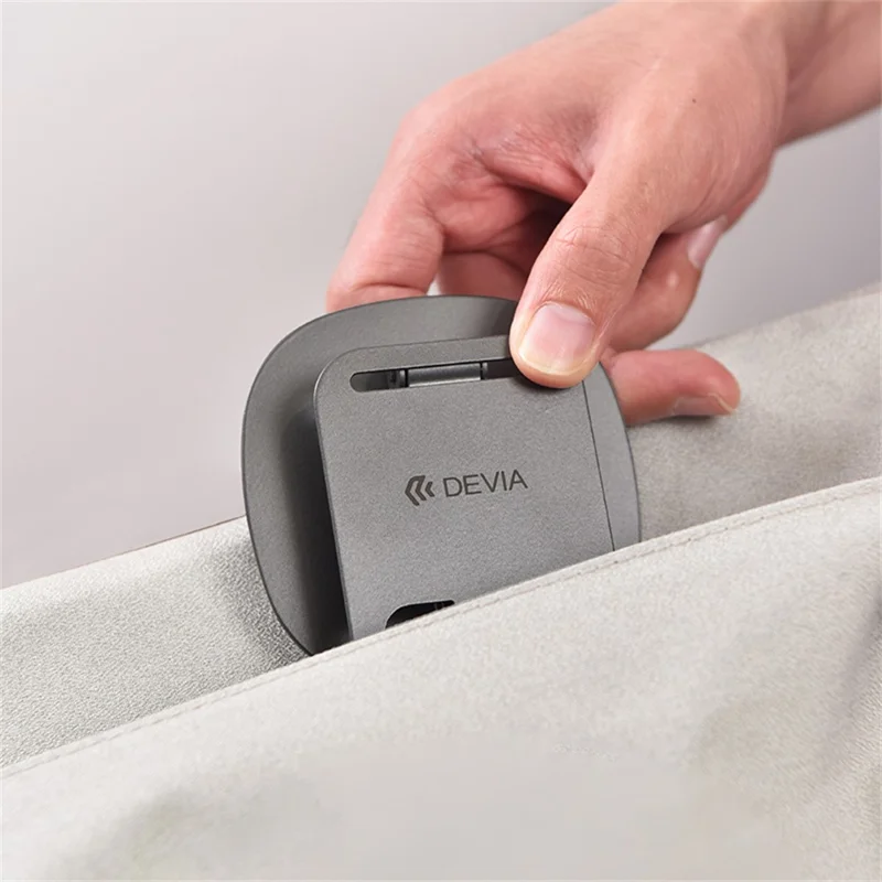 DEVIA EL243 360 Degree Rotation Foldable Metal Phone Stand Desktop Phone Holder - Grey