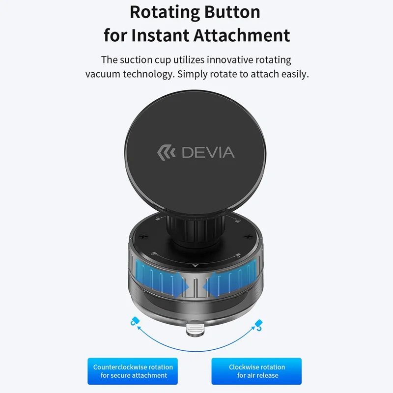 DEVIA ES087 Stand Ultra1 Magnetic Multi-Angle Adjustable Phone Holder Suction Cup Stand - Black