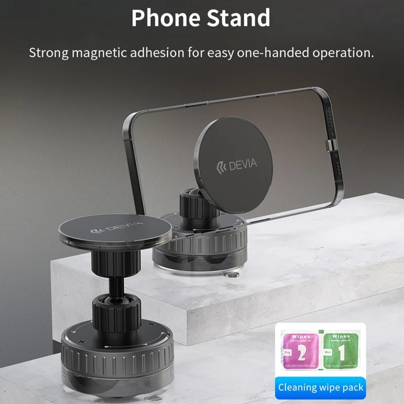 DEVIA ES087 Stand Ultra1 Magnetic Multi-Angle Adjustable Phone Holder Suction Cup Stand - Black