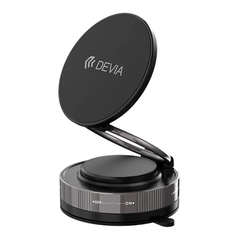 Soporte de Teléfono Metálico DEVIA ES091 Ultra2 con Imán Ajustable en Múltiples Ángulos y Ventosa - Negro