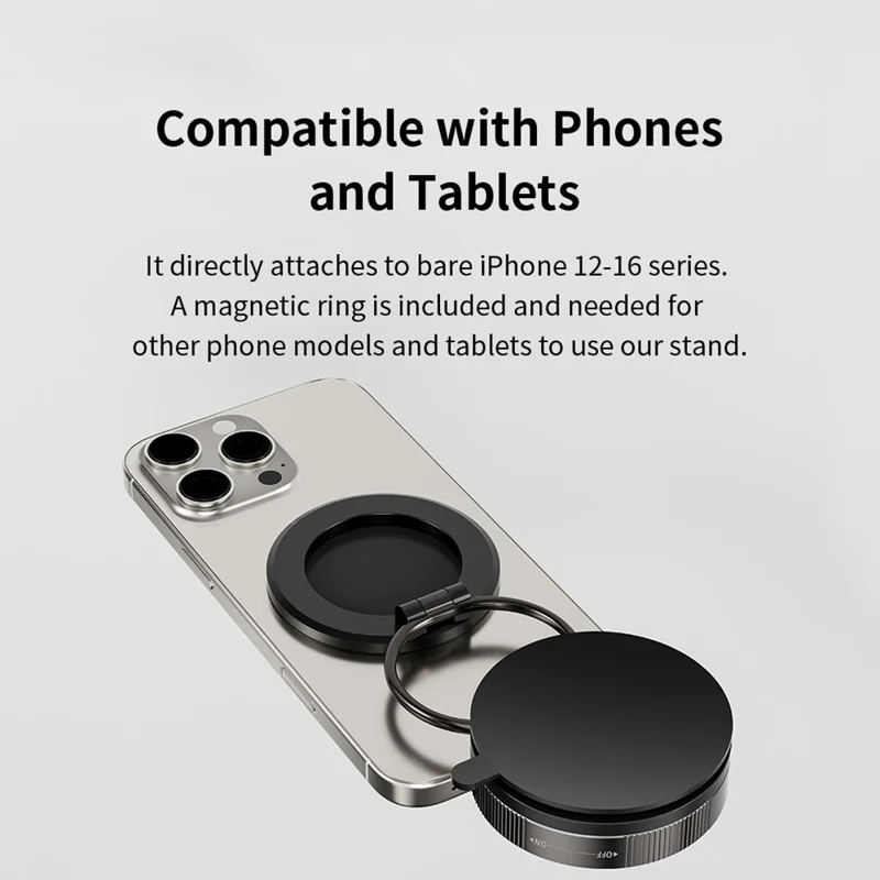 Soporte de Teléfono Metálico DEVIA ES091 Ultra2 con Imán Ajustable en Múltiples Ángulos y Ventosa - Negro