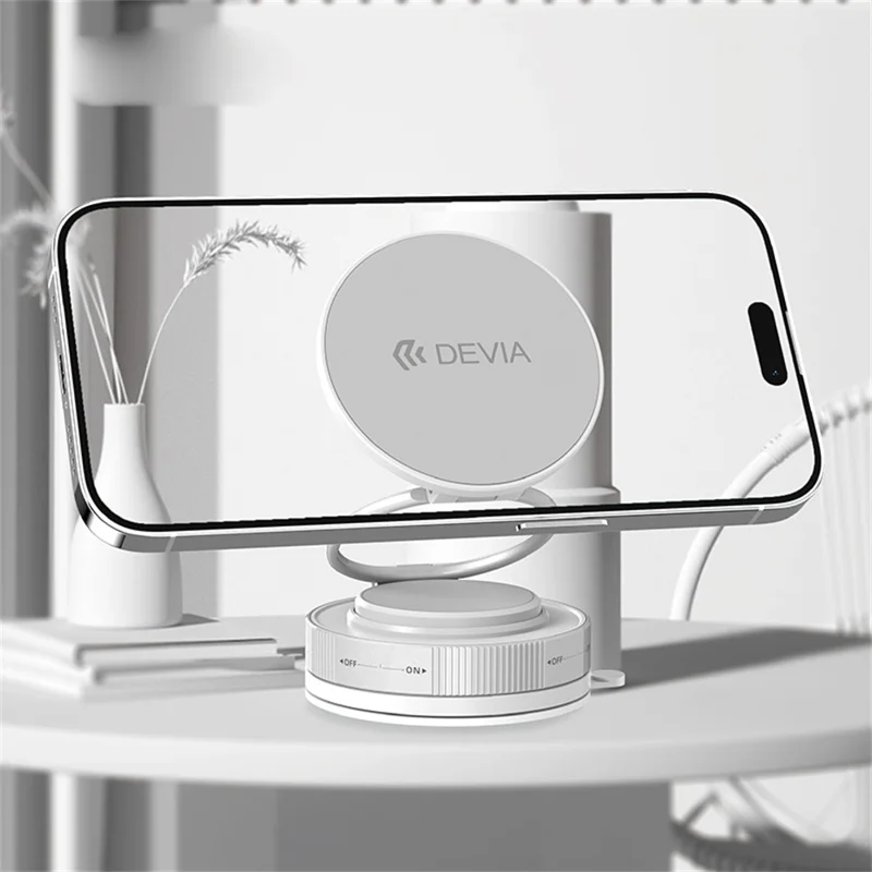 Soporte de Teléfono Metálico DEVIA ES091 Ultra2 con Imán Ajustable en Múltiples Ángulos y Ventosa - Negro