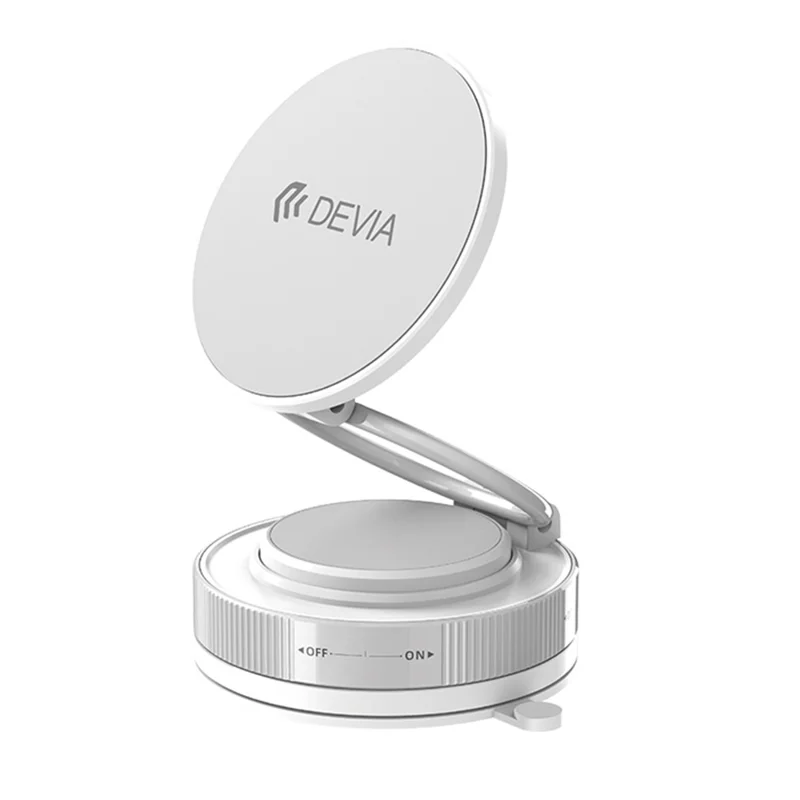 DEVIA ES091 Ultra2 Magnetic Multi-Angle Adjustable Metal Phone Stand Suction Cup Cellphone Holder - White