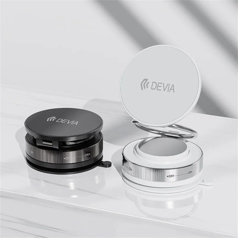 DEVIA ES091 Ultra2 Magnetic Multi-Angle Adjustable Metal Phone Stand Suction Cup Cellphone Holder - White