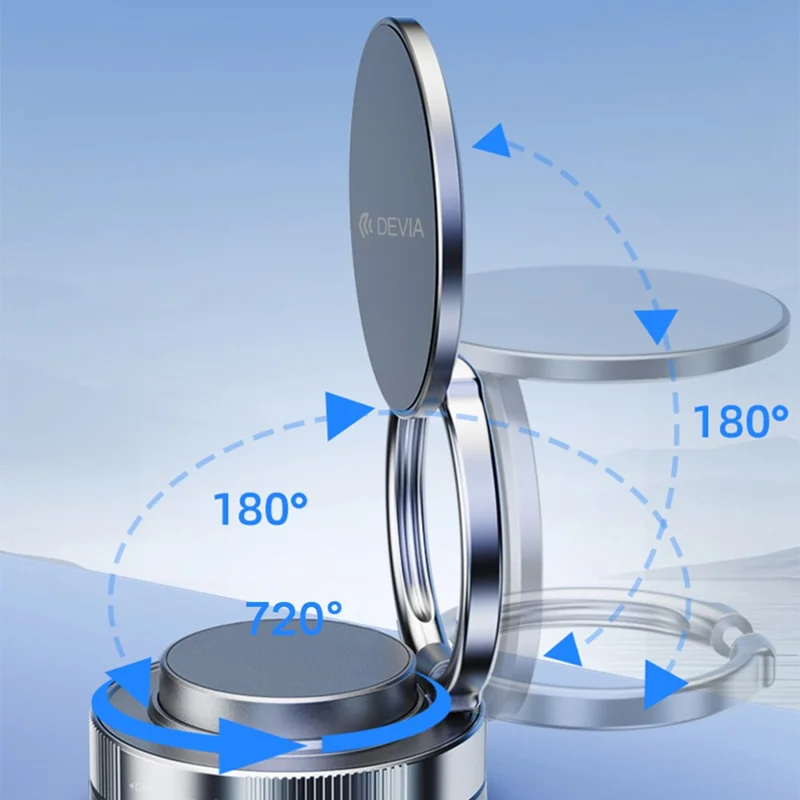 DEVIA ES091 Ultra2 Magnetic Multi-Angle Adjustable Metal Phone Stand Suction Cup Cellphone Holder - White