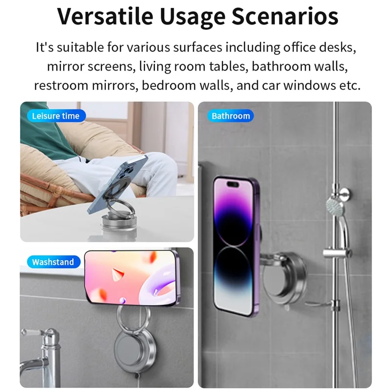 DEVIA ES091 Ultra2 Magnetic Multi-Angle Adjustable Metal Phone Stand Suction Cup Cellphone Holder - White