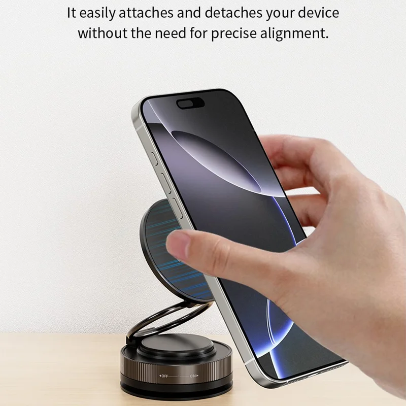 DEVIA ES091 Ultra2 Magnetic Multi-Angle Adjustable Metal Phone Stand Suction Cup Cellphone Holder - White