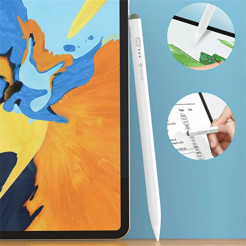 DEVIA SIT2205 Screen Stylus Pen Tilt Sensitivity Palm Rejection Stylus with Magnetic Adsorption - White