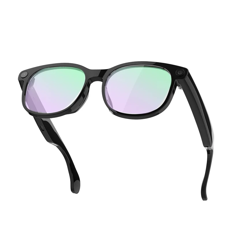 FG01 AI Smart Bluetooth-Compatible Glasses Calling Music Voice Assistant Photochromic Lenses 512M Memory - Black