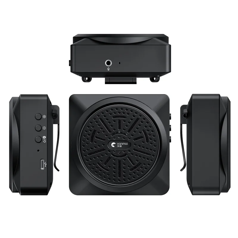 YANMAI K3 Pro For Teaching 2.4G Wireless Bluetooth-compatible Voice Amplifier System with Lavalier Mic and Head-mounted Mic - Black